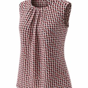 Calvin Klein Black and Pink Diamond Print  Sleeves Blouse